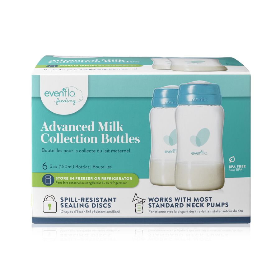 Evenflo Advanced Breast Milk Collection Bottles, 5oz, 6 pack
